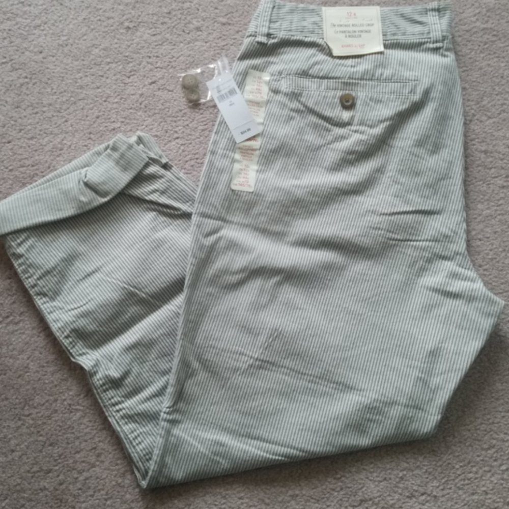 NWT Gap Gray Striped Khakis